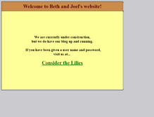 Tablet Screenshot of bethandjoel.com
